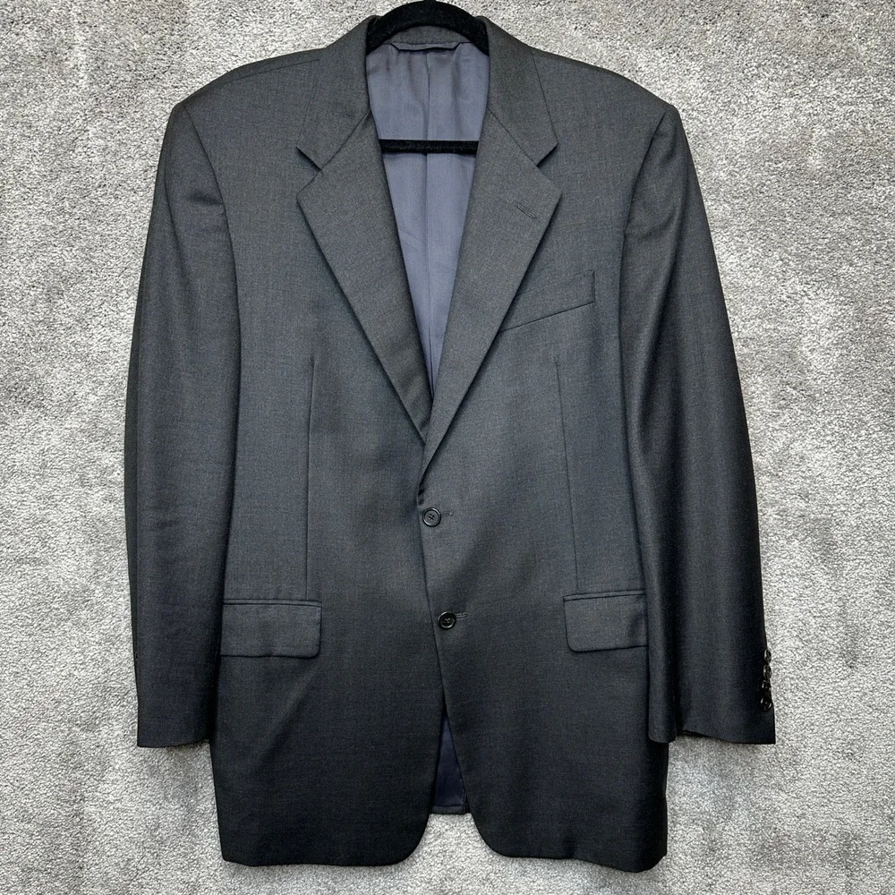 Hickey Freeman Blazer Men 42R Gray Loro Piana Wool Boardroom Coat USA Union Made